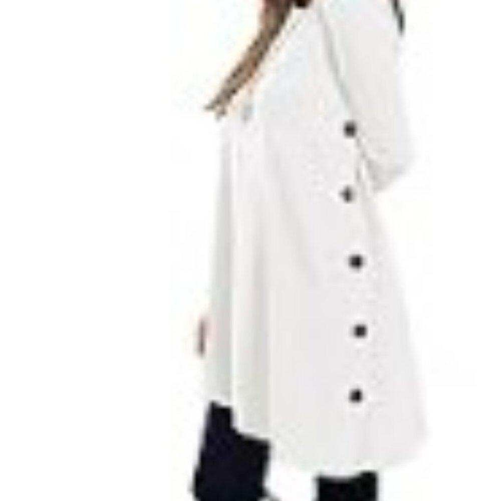 KORSIS long sleeve round neck, button side, extra large tunic dress